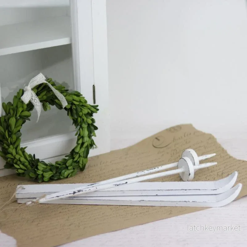 Juldekoration Inomhus Skidset med naturband 40 cm  REA