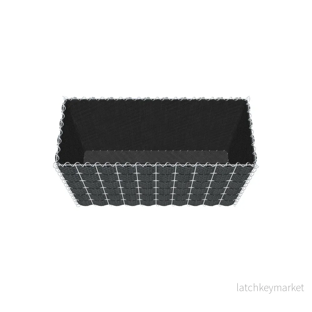 Grön gabion med fleece & insynsskydd 100 cm x 60 cm x 40 cm (L x H x D), maskstorlek 5 cm x 10 cm, spiral - Bild 3