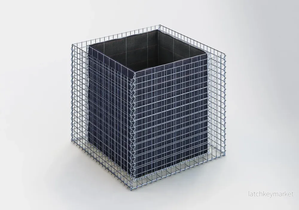 Högbädd, fyrkantig 100 cm x 90 cm x 100 cm (L x H x D), maskstorlek 5 x 5 cm, väggtjocklek 10 cm