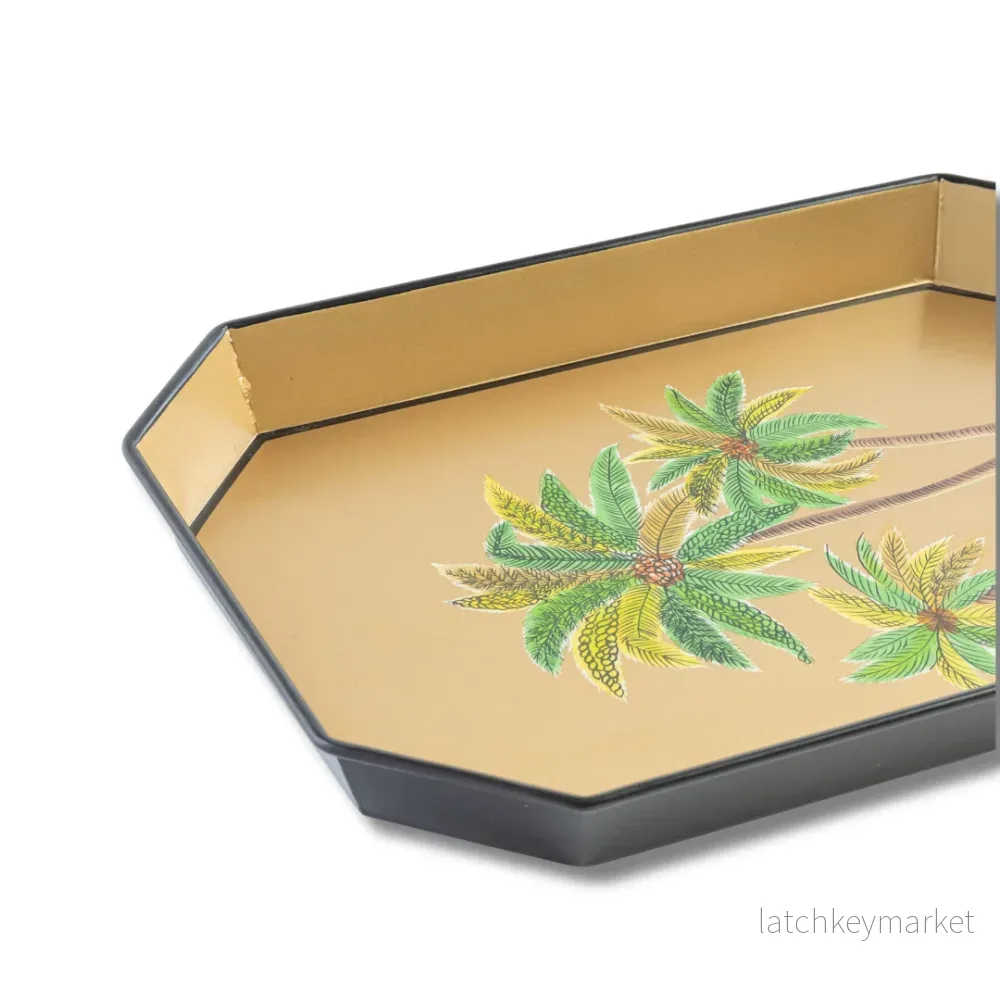 Bricka Handmålad Palm Guld Les Ottomans - Bild 2