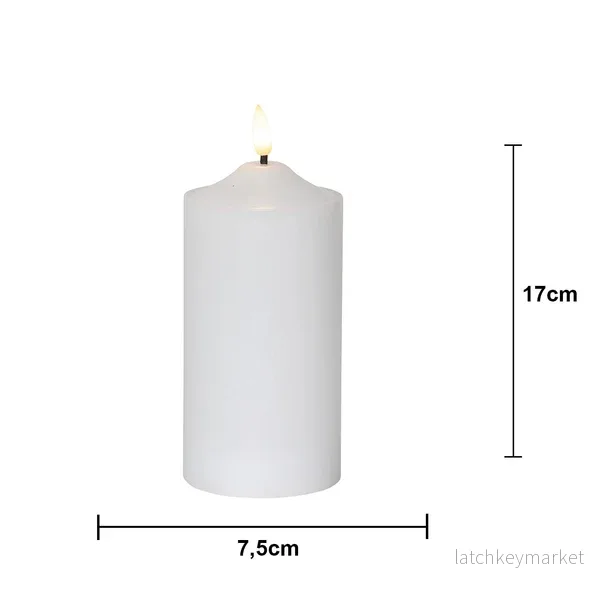 Batteridrivet LED Blockljus Flamme Top Vit 17 cm - Bild 2