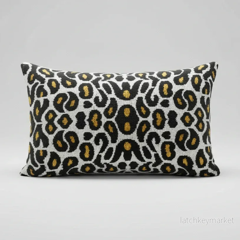 Kuddfodral silkessammet Les Ottomans Leopard
