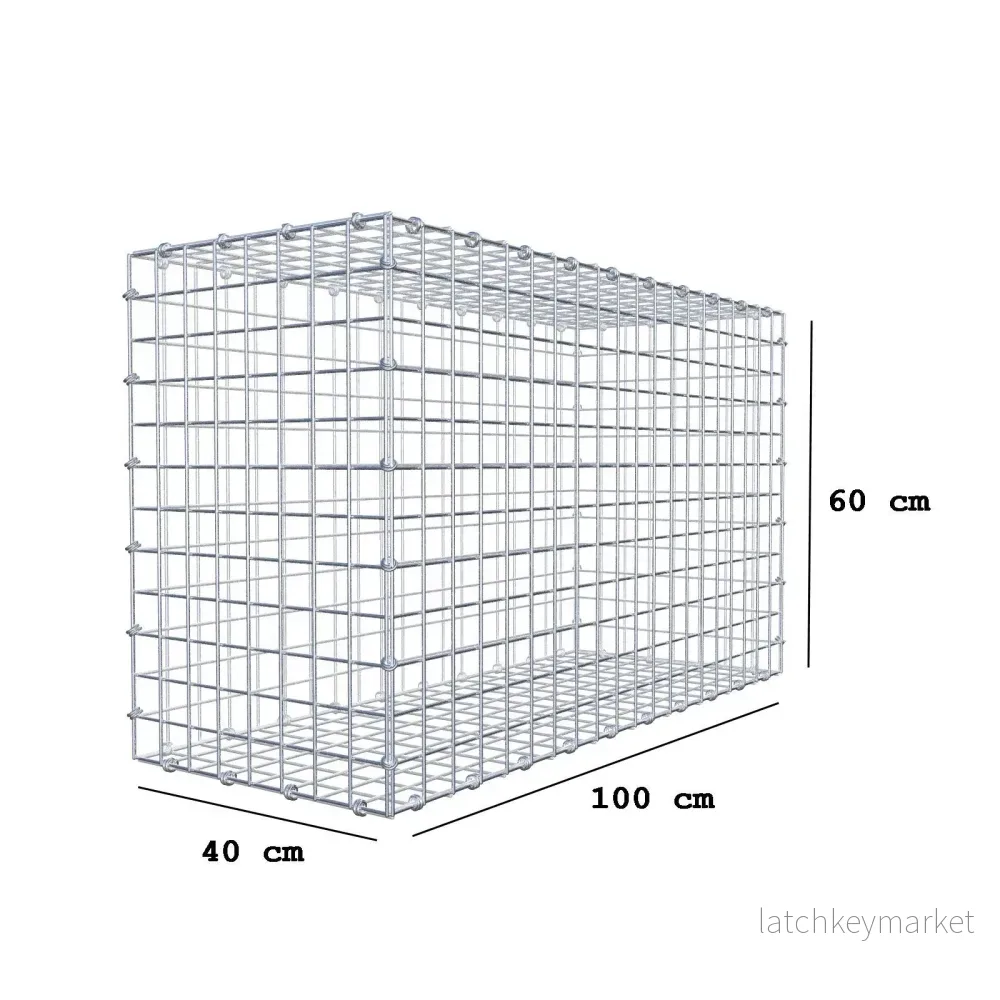 Gabion 100 cm x 60 cm x 40 cm (L x H x D), maskstorlek 5 x 5 cm, spiralring - Bild 2