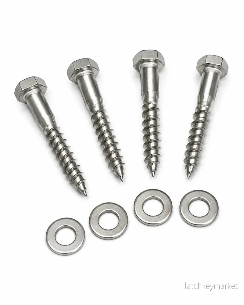 Infästningspaket Fransk träskruv A4 Rostfri | 4-pack - Bild 3