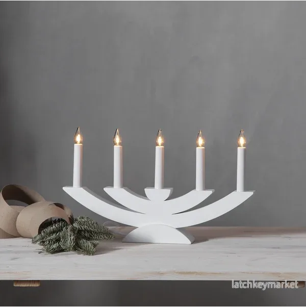Adventsljusstake Navida 42x5x24 cm vit