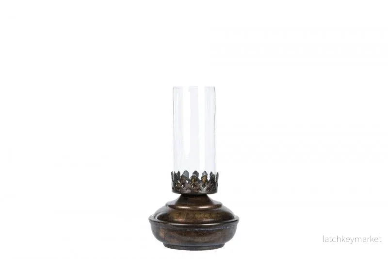 Ljuslykta Lampa till värmeljus Brun Stella Ø10x18cm REA Ljuslykta Lampa till värmeljus Brun Stella Ø10x18cm REA