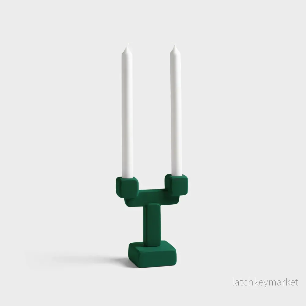 Green Chunk Candle Holder Green Chunk Candle Holder