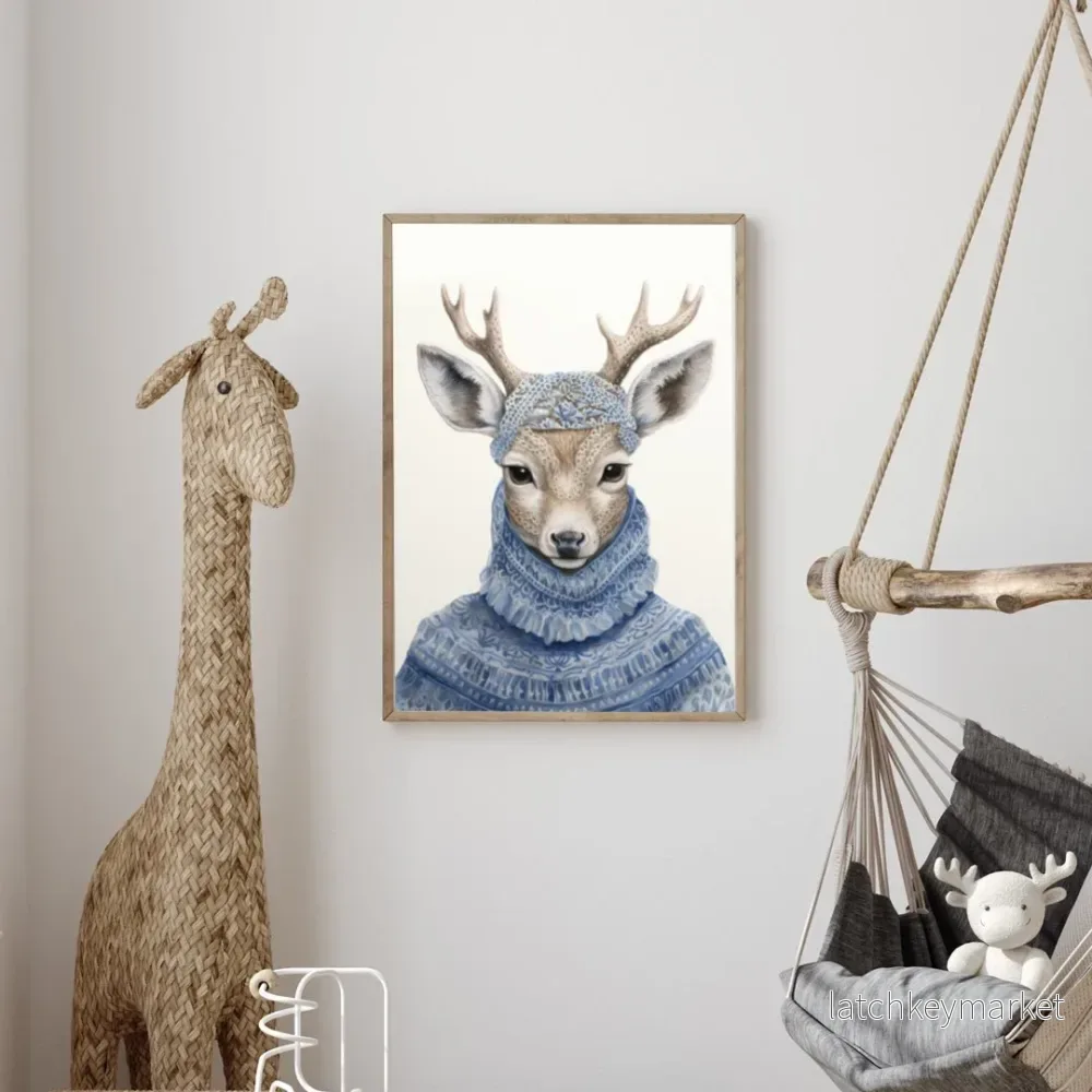 Barntavla - Deer Blue - Bild 2