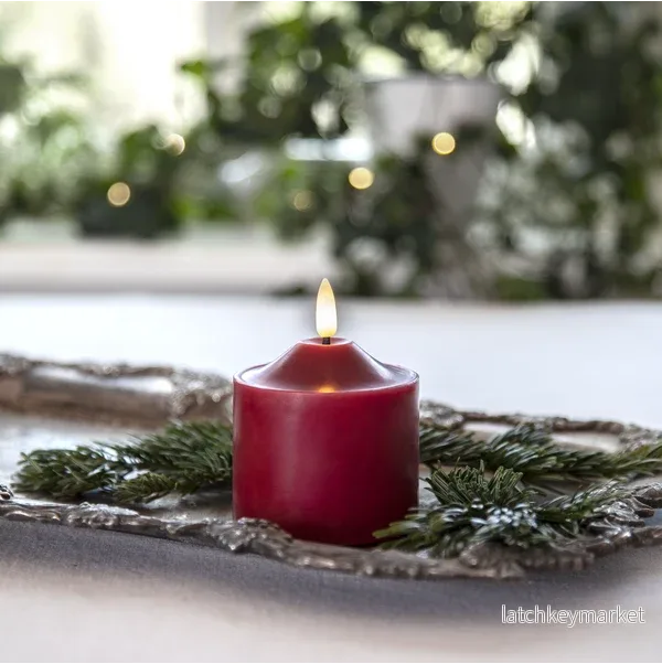 Batteridrivet LED Blockljus Flamme Top Röd 9,5 cm - Bild 3