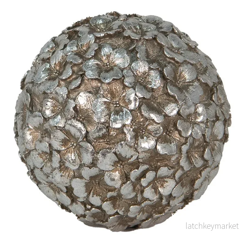 Dekoration Klot Ø 10 Cm Silverfärgad Polyresin Blad Runda REA Dekoration Klot Ø 10 Cm Silverfärgad Polyresin Blad Runda REA