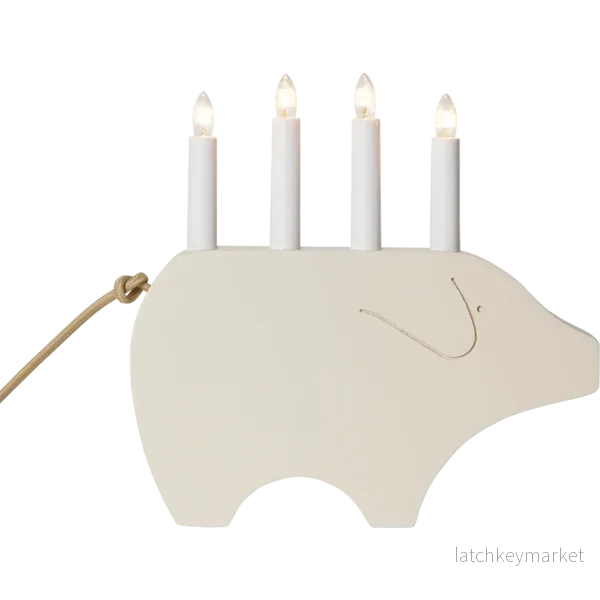 Adventsljusstake Julgris 28,5 cm Vit - Bild 3