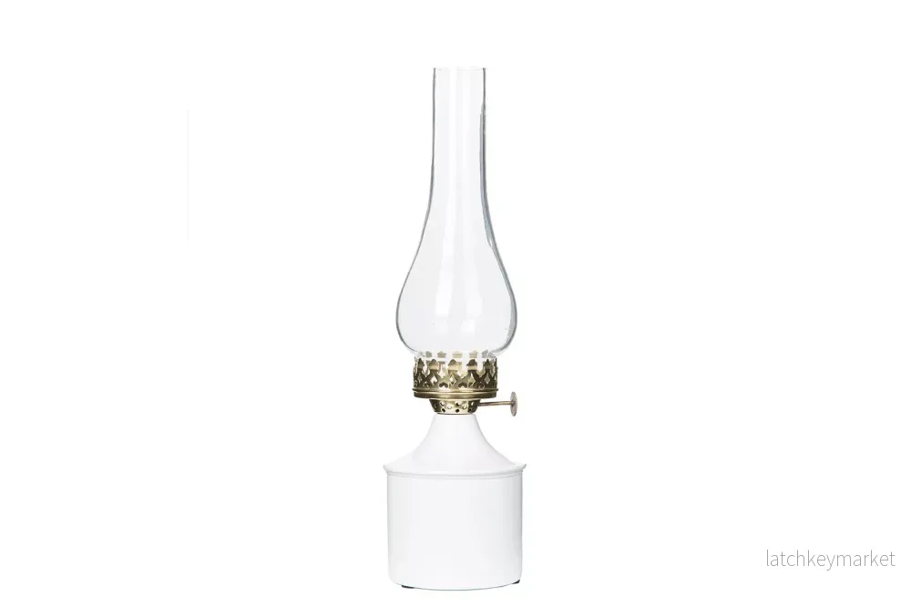 Ljuslykta Lampa till värmeljus Emalj Vit Iris Ø9x35cm REA Ljuslykta Lampa till värmeljus Emalj Vit Iris Ø9x35cm REA