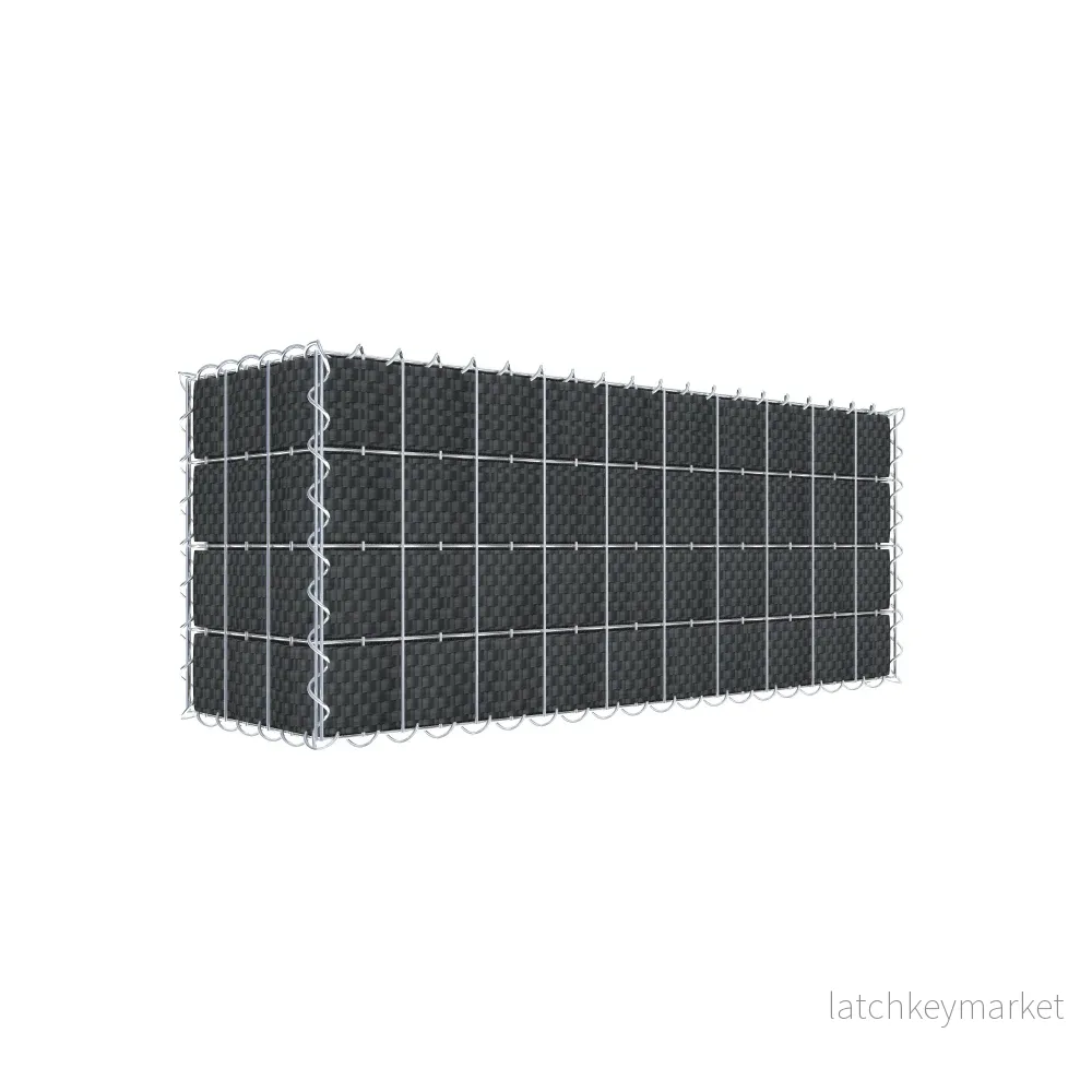 Grön gabion med fleece & insynsskydd 100 cm x 40 cm x 30 cm (L x H x D), maskstorlek 5 cm x 10 cm, spiral Grön gabion med fleece & insynsskydd 100 cm x 40 cm x 30 cm (L x H x D), maskstorlek 5 cm x 10 cm, spiral
