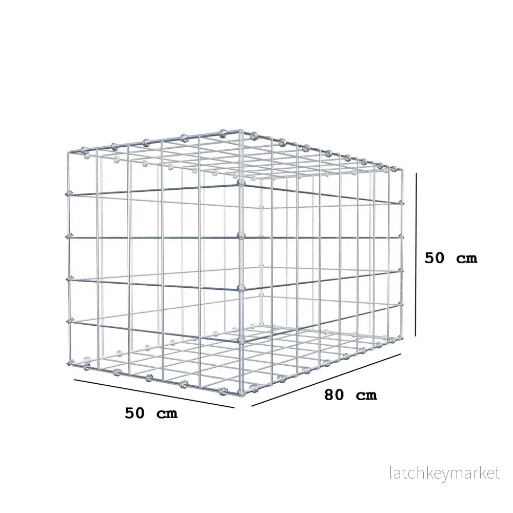 Gabion 80 cm x 50 cm x 50 cm (L x H x D), maskstorlek 10 x 10 cm, spiralring - Bild 2