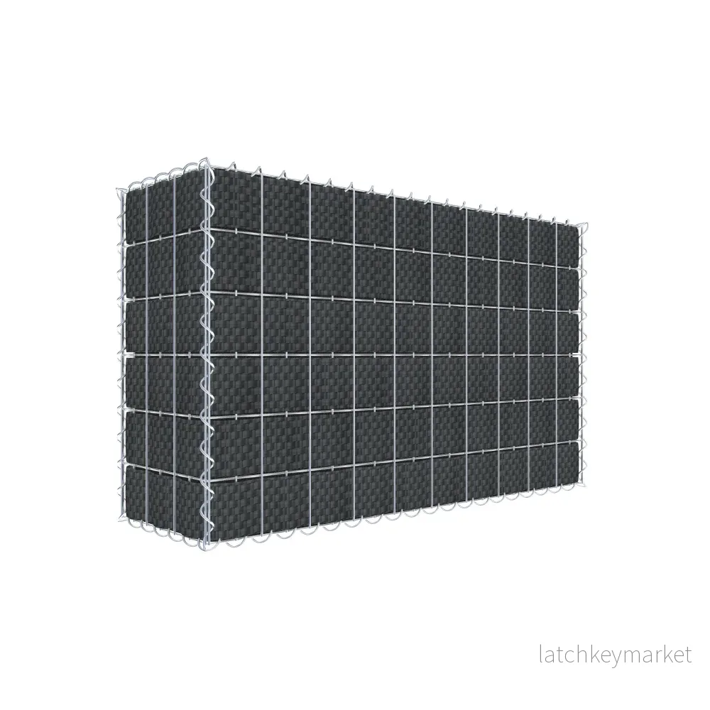 Grön gabion med fleece & insynsskydd 100 cm x 60 cm x 30 cm (L x H x D), maskstorlek 5 cm x 10 cm, spiral Grön gabion med fleece & insynsskydd 100 cm x 60 cm x 30 cm (L x H x D), maskstorlek 5 cm x 10 cm, spiral