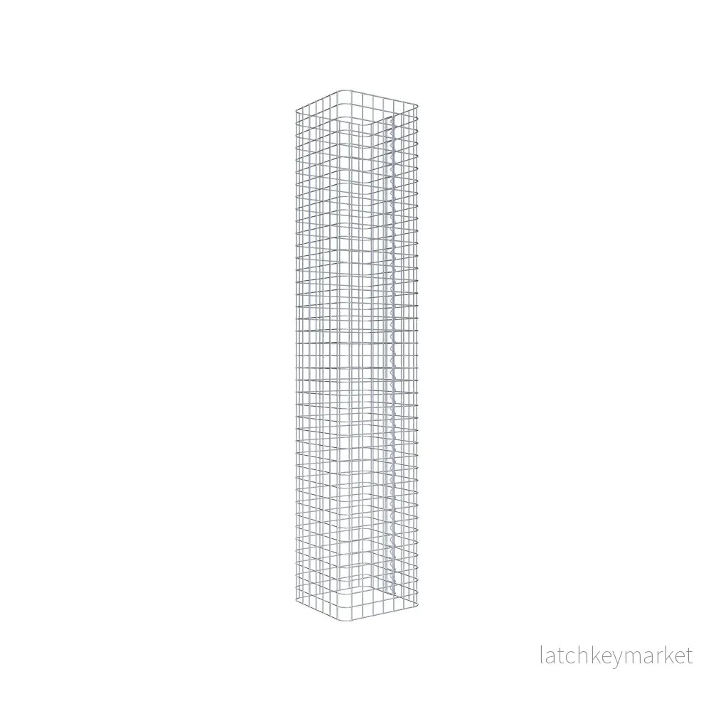 Gabionpelare, kantig 37 cm x 37 cm, 200 cm hög, MW 5 cm x 5 cm - Bild 3