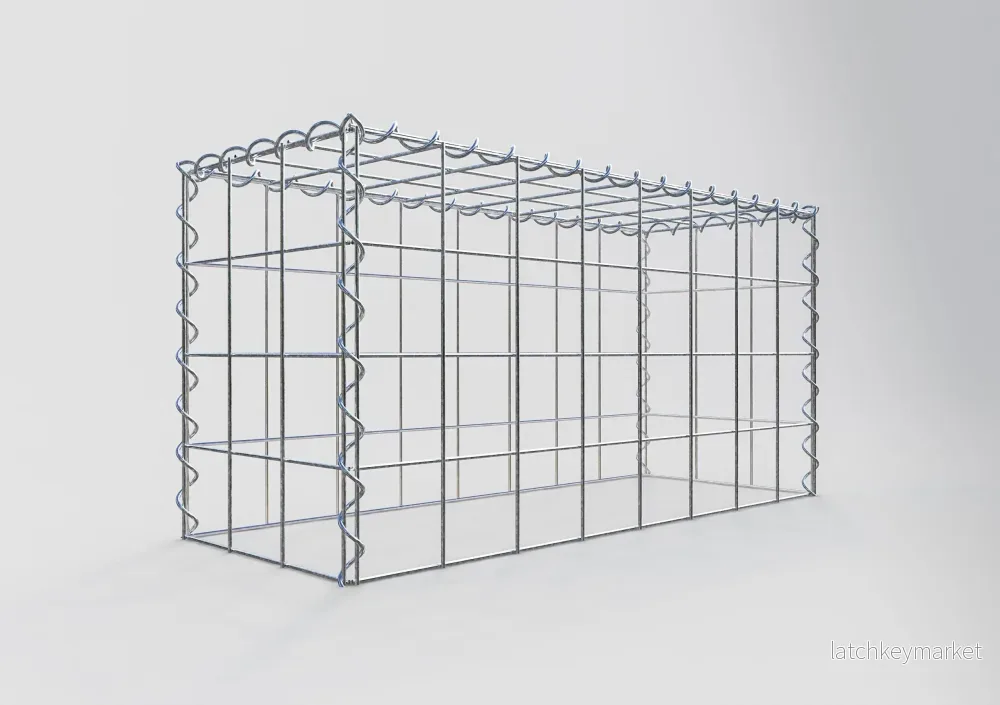 Extra gabion typ 3 80 cm x 40 cm x 30 cm (L x H x D), maskstorlek 10 cm x 10 cm, spiral - Bild 2