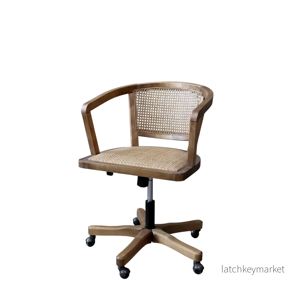 Chic Antique Stol Fransk kontorsstol med flätat säte och rygg Natur Chic Antique Stol Fransk kontorsstol med flätat säte och rygg Natur