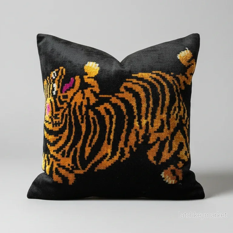 Kuddfodral silkessammet Les Ottomans Tiger Kuddfodral silkessammet Les Ottomans Tiger