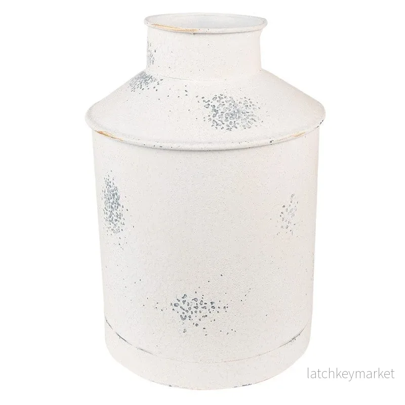 Dekorativ Vase Ø 19×28 Cm Beige Metall Rund  REA