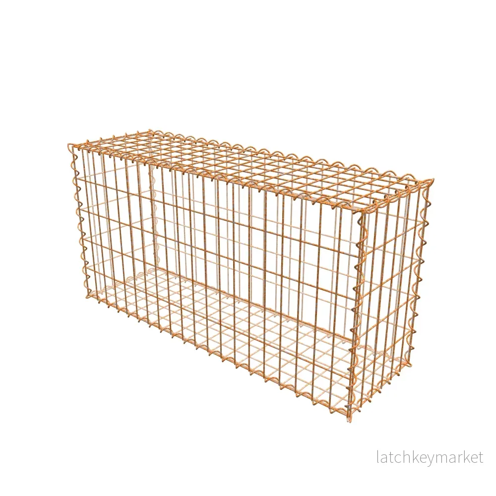 Rostig gabion 100 cm x 50 cm x 30 cm (L x H x D), maskstorlek 5 cm x 10 cm, spiral - Bild 2