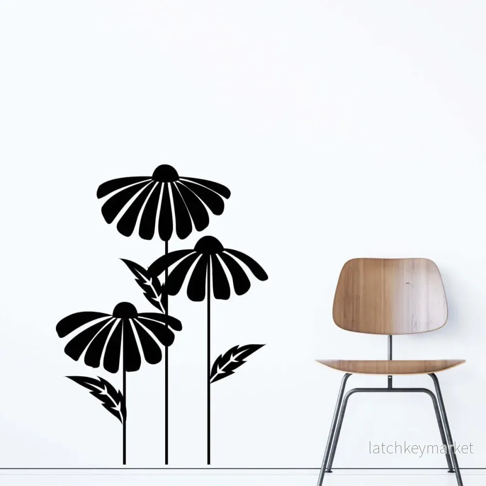Väggdekor retroblommor Väggdekor retroblommor