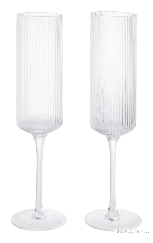 Ripple Champagne Flutes Set Of 2