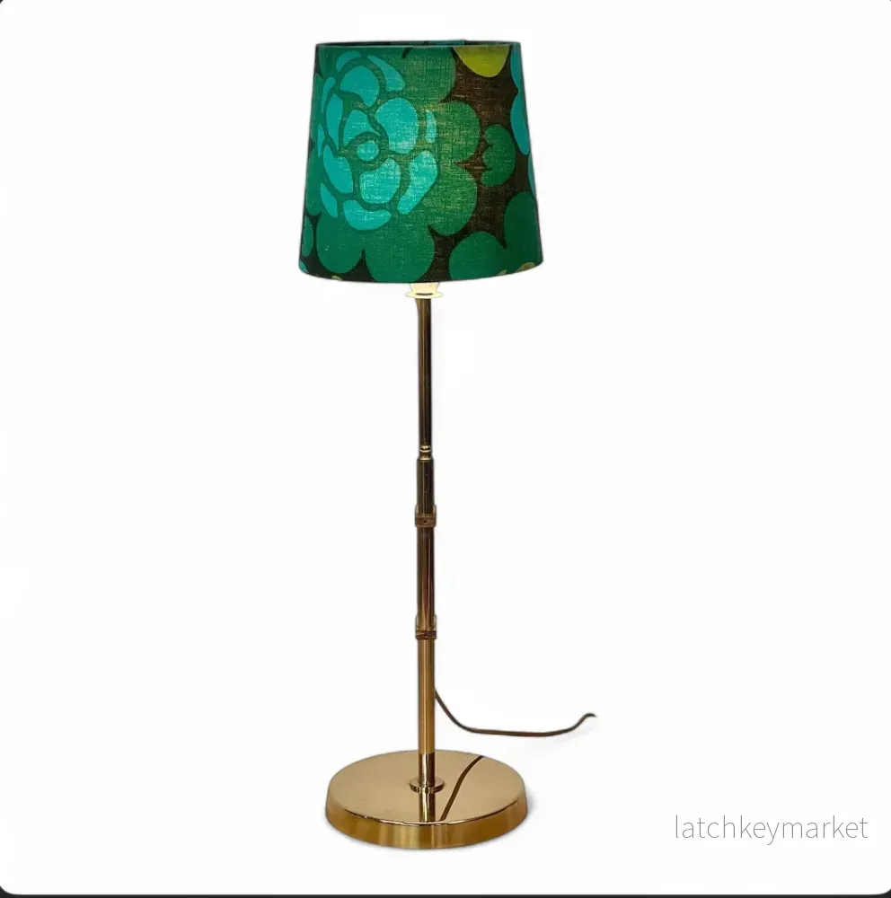 Vintage Bergboms B-090 Stor Bordslampa Mässing Retro Höj & Sänkbar