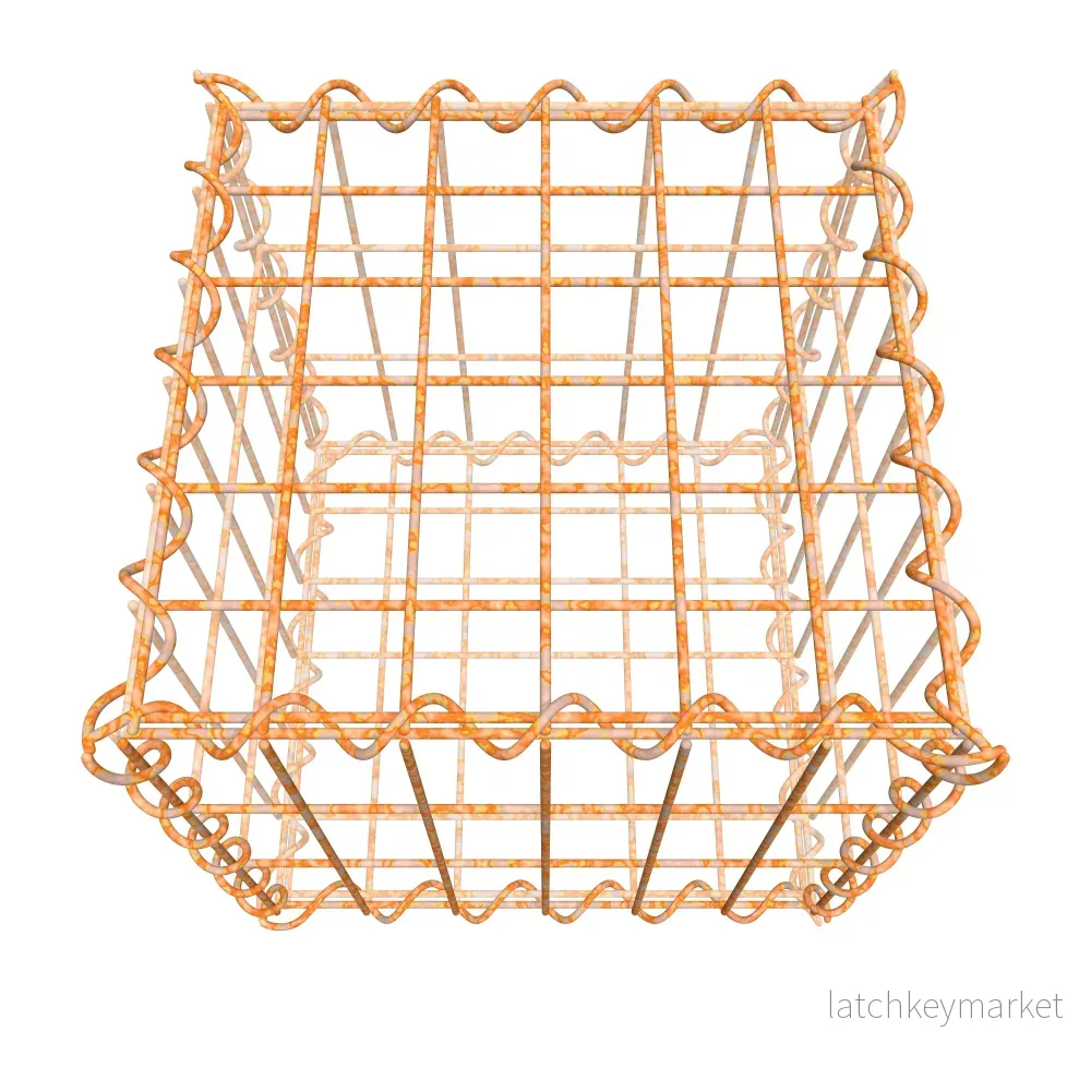 Rostig gabion 30 cm x 30 cm x 30 cm (L x H x D), maskstorlek 5 cm x 10 cm, spiral - Bild 3
