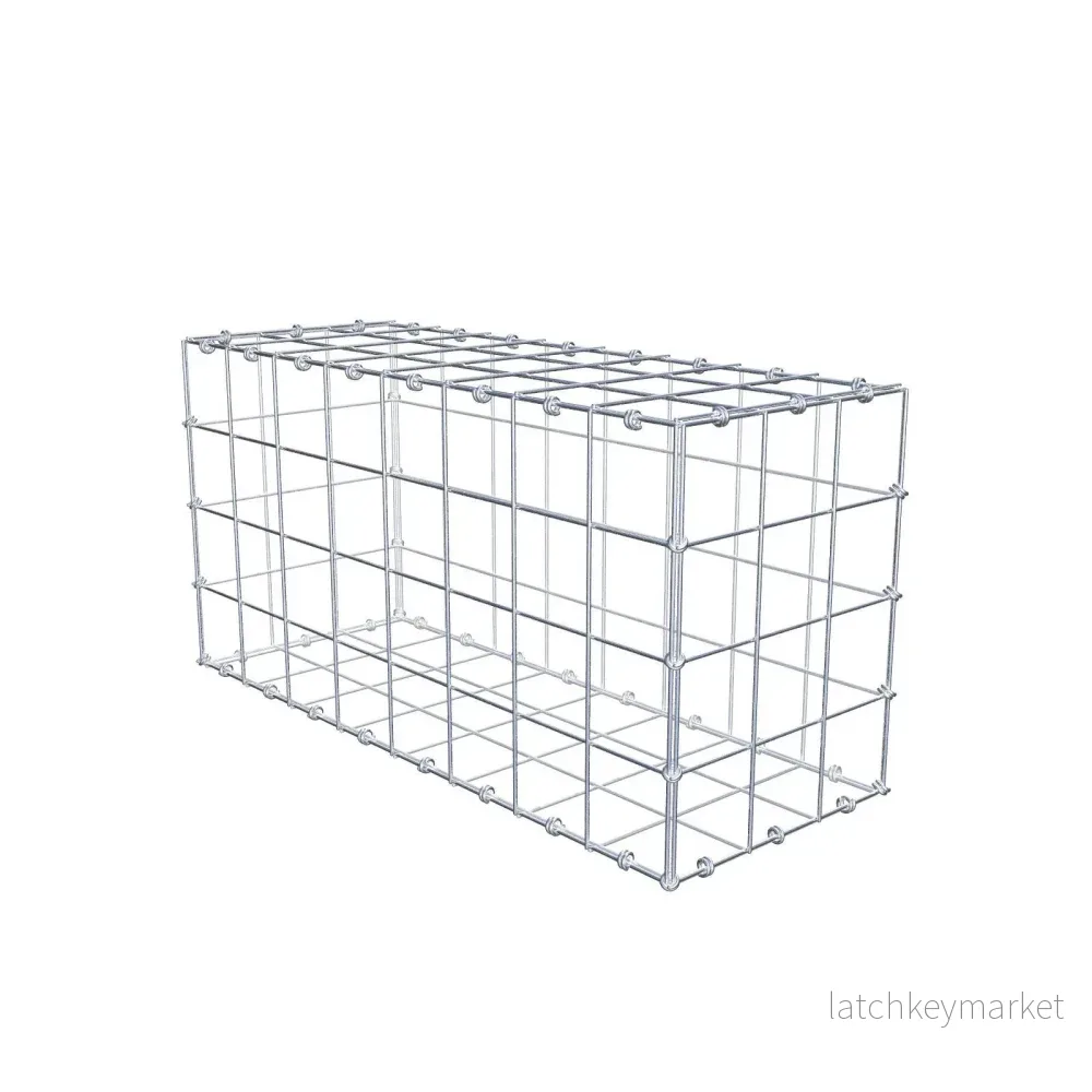 Gabion 80 cm x 40 cm x 30 cm (L x H x D), maskstorlek 10 x 10 cm, spiralring Gabion 80 cm x 40 cm x 30 cm (L x H x D), maskstorlek 10 x 10 cm, spiralring