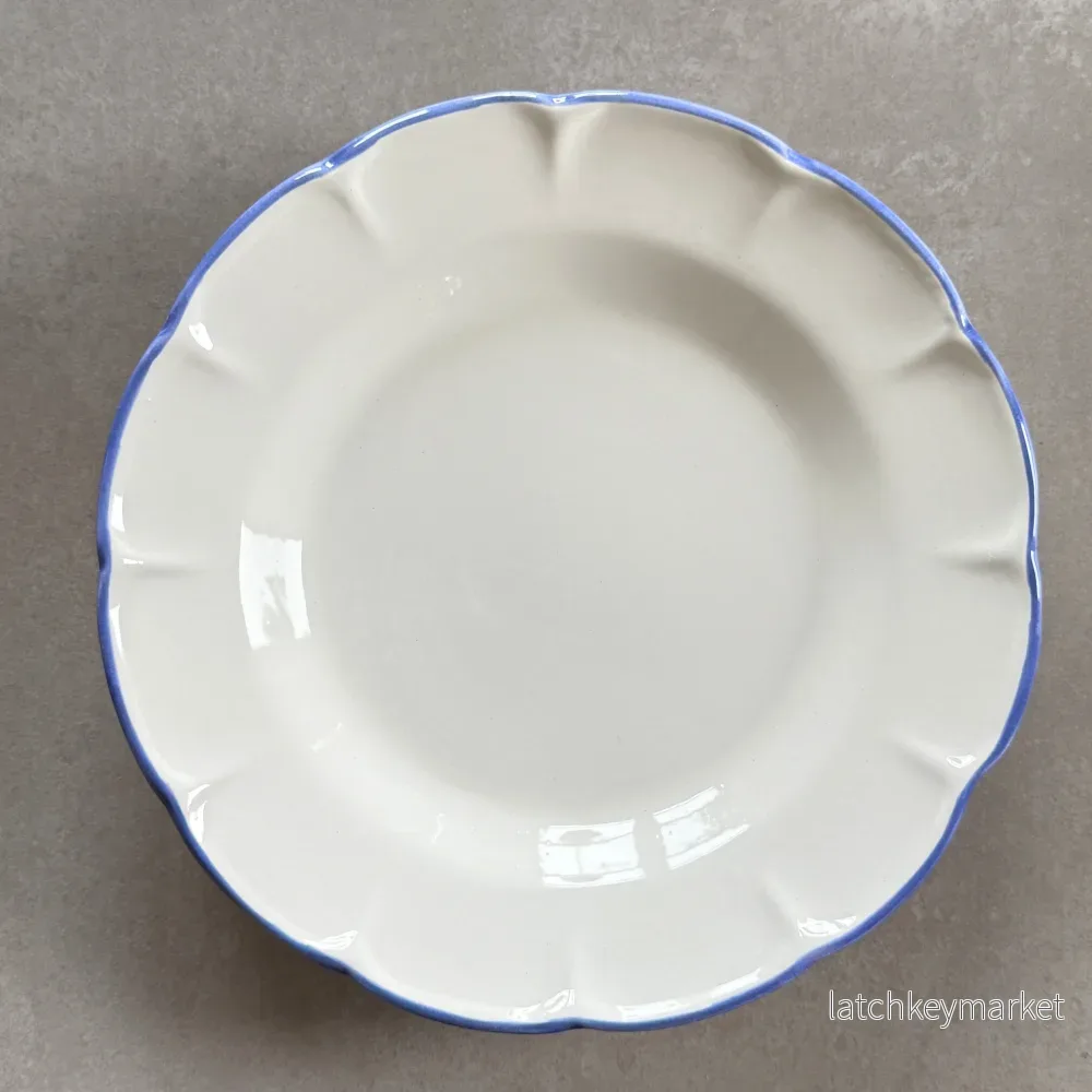 Pasta Plate Light Blue Line