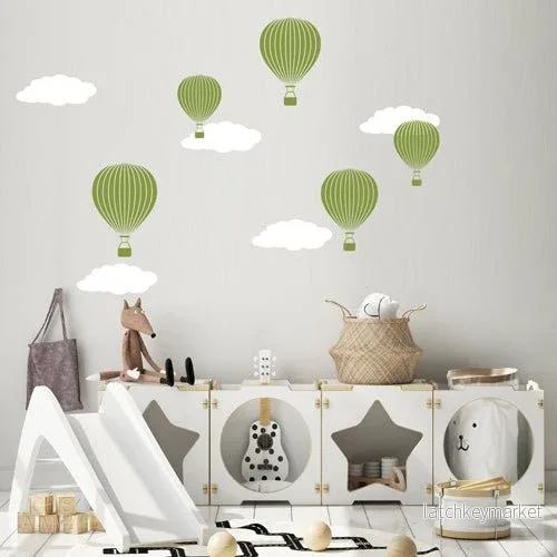 Väggdekor Luftballonger Olivgrön