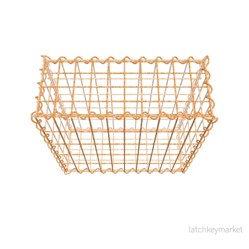 Rostig gabion 50 cm x 50 cm x 20 cm (L x H x D), maskstorlek 5 cm x 10 cm, spiral - Bild 3