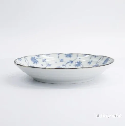 Tallrik Natsu Karakusa Blå/Vit TDS Ø22x4cm Tallrik Natsu Karakusa Blå/Vit TDS Ø22x4cm