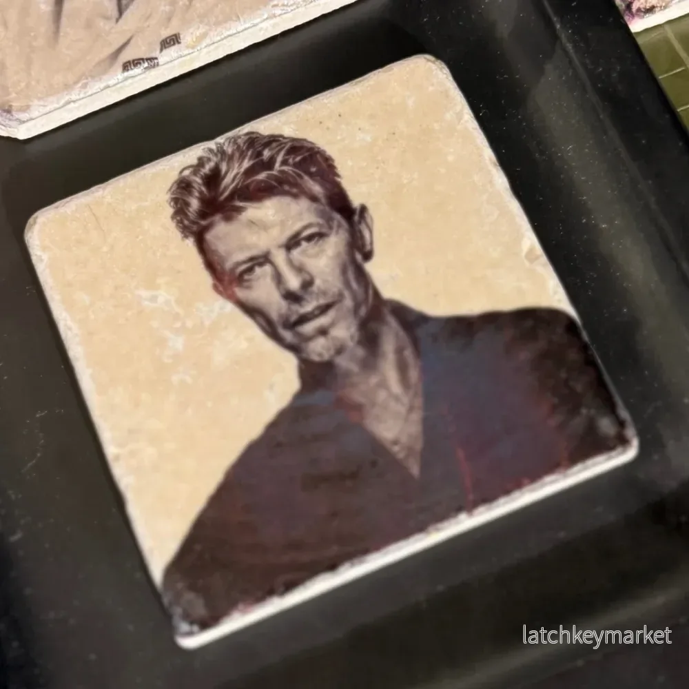 Glasunderlägg marmor David Bowie
