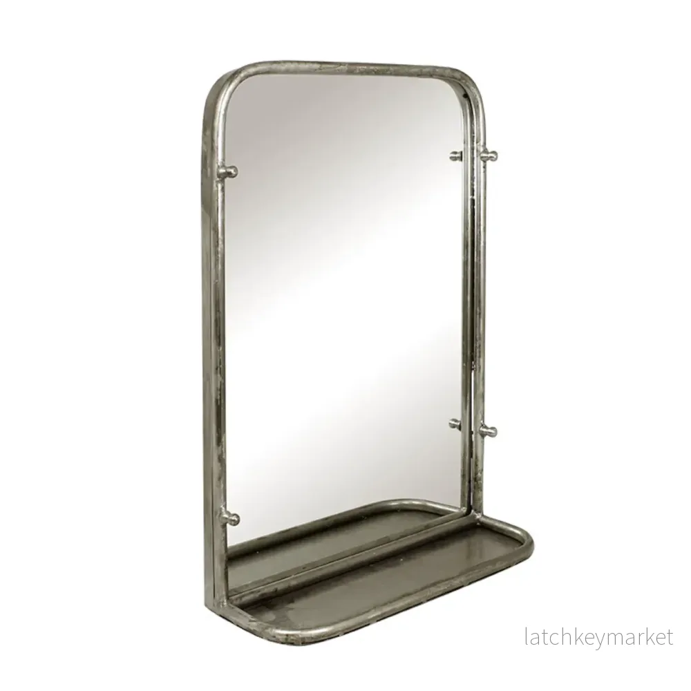 Spegel Karin m. Hylla Antik Silver Liten