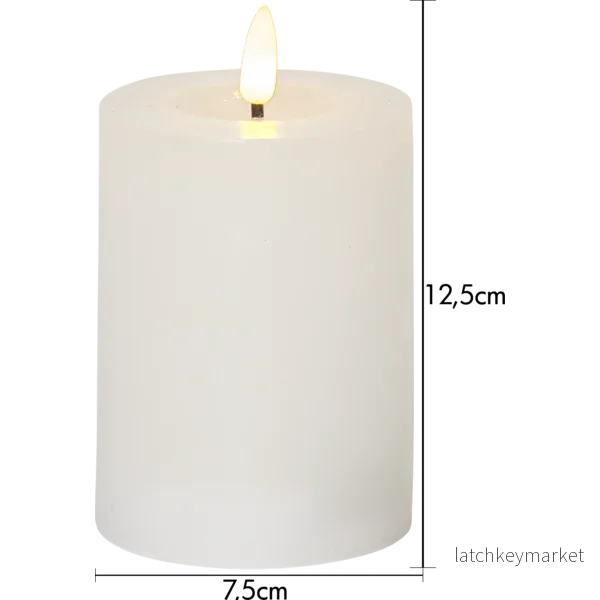 Batteridrivet LED Blockljus Flamme Flow Vit 12,5 cm - Bild 3