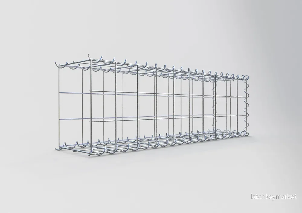 Påväxt gabion typ 2 100 cm x 30 cm x 20 cm (L x H x D), maskstorlek 10 cm x 10 cm, spiral - Bild 2