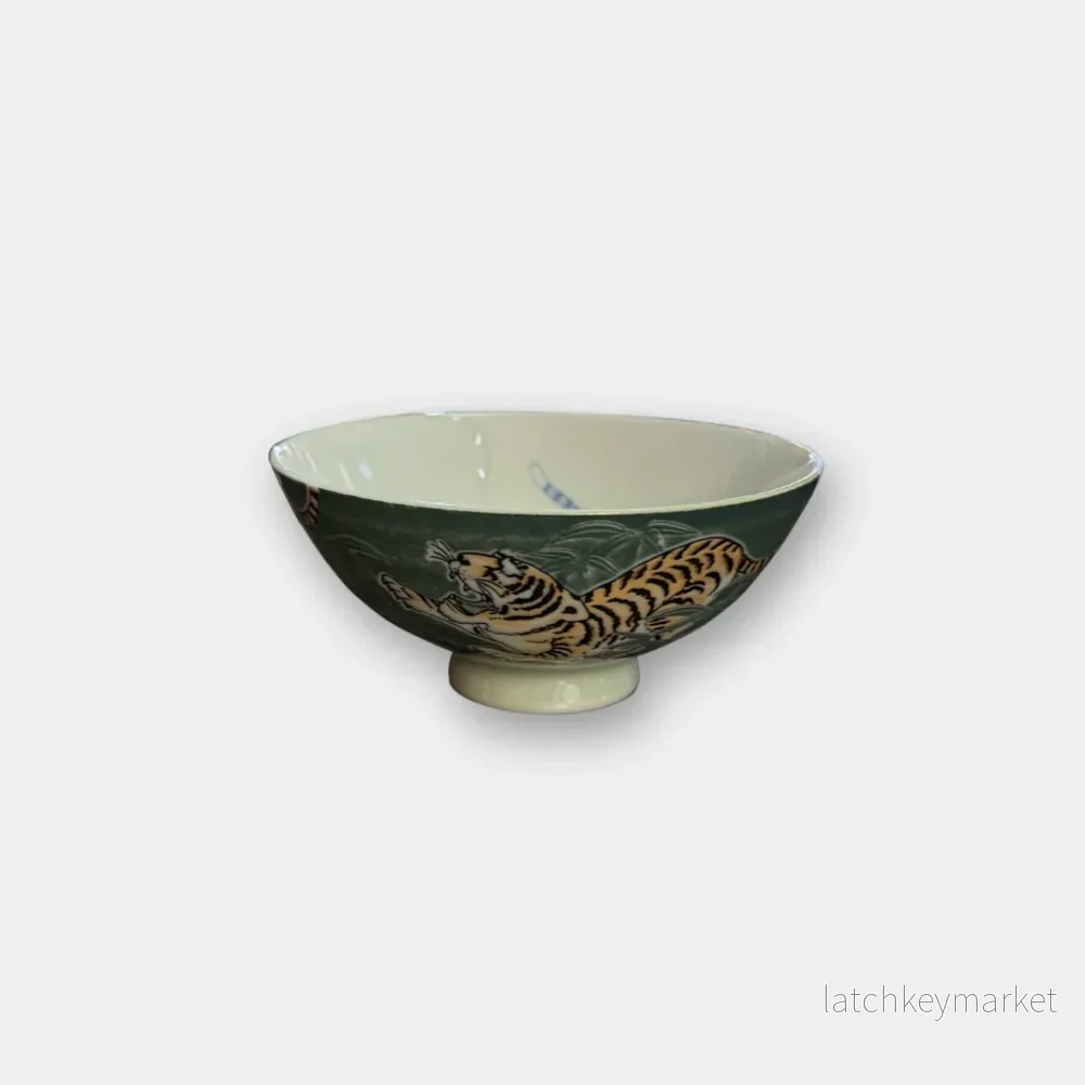 Skål Kawaii Tiger Grön TDS 14.5 x 6.5 cm