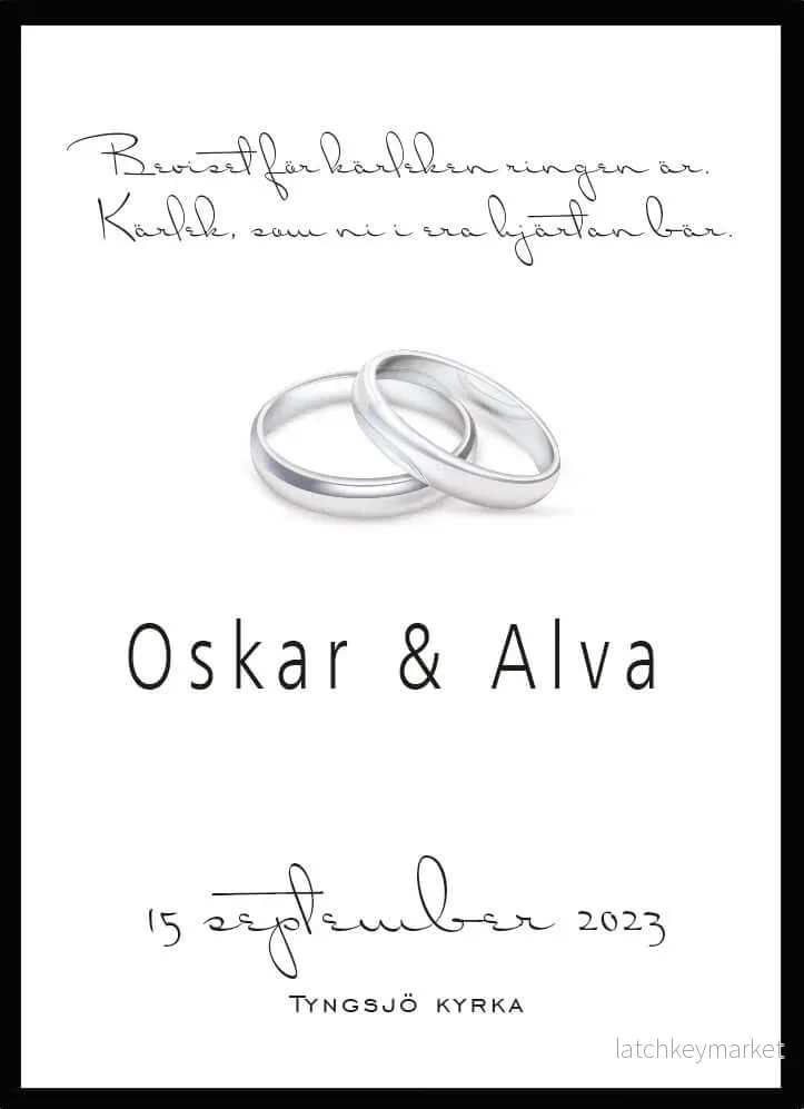 Bröllopstavla Beviset för kärleken silver Bröllopstavla Beviset för kärleken silver