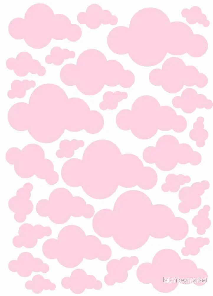 Väggdekor moln rosa - olika storlekar - Bild 2
