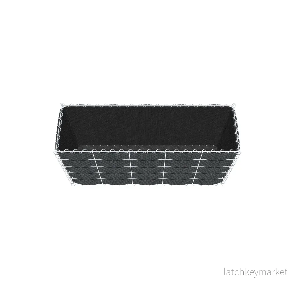 Grön gabion med fleece & insynsskydd 100 cm x 50 cm x 30 cm (L x H x D), maskstorlek 10 cm x 10 cm, spiral - Bild 3