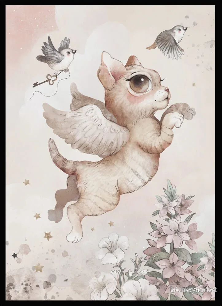 Barntavla - Flying cat