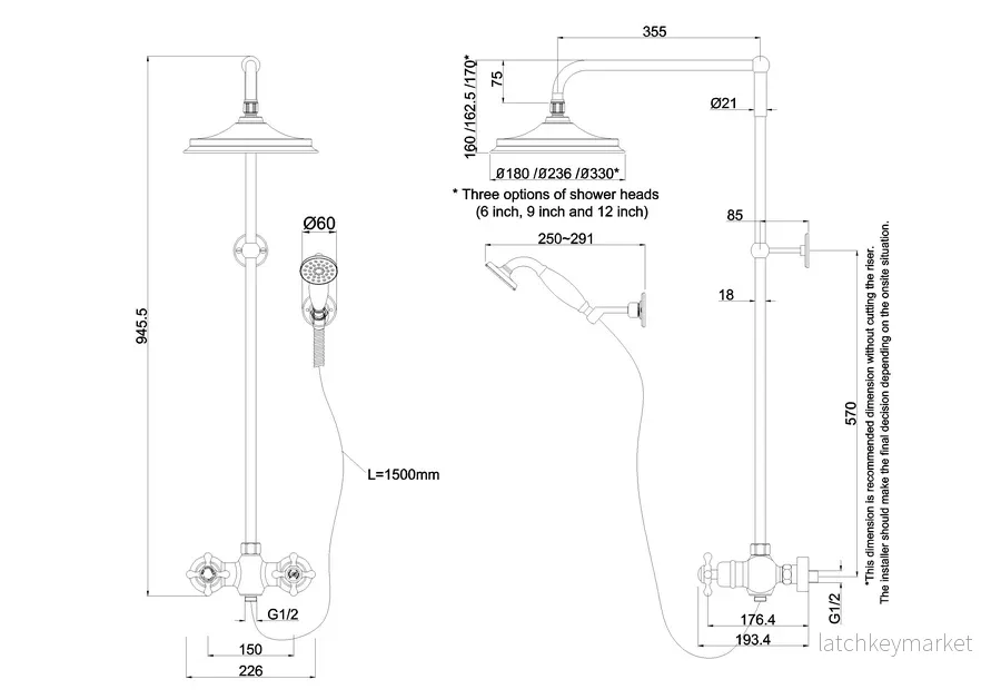Duschset Burlington Eden kromat med termostat - Bild 3