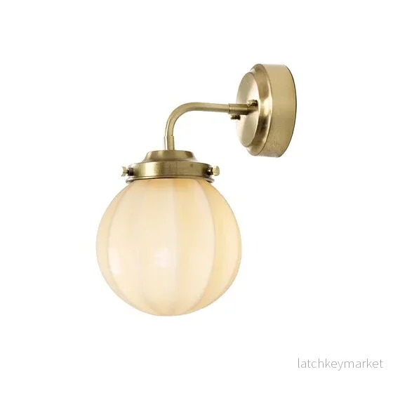 Badrumslampa Vägg Marit Mässing/Opal Beige Liten - Bild 2