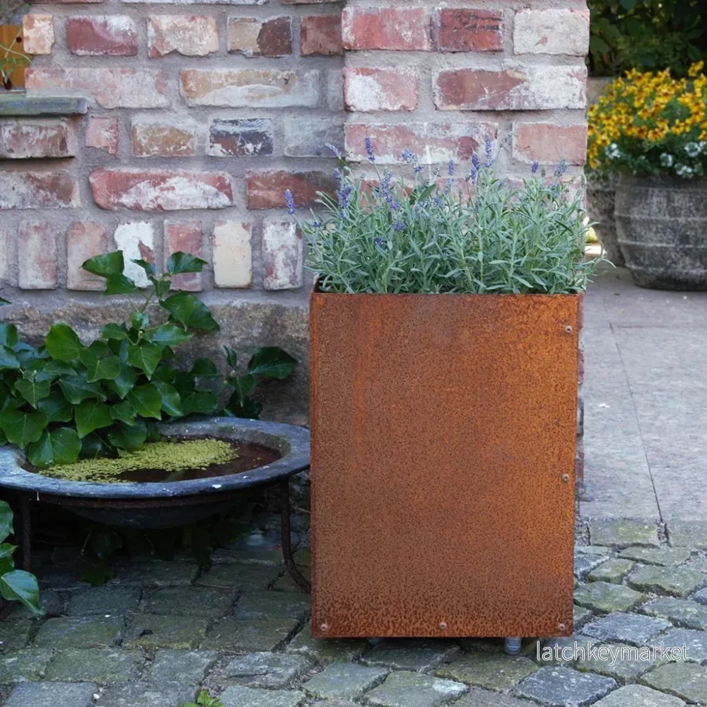 Corten Kruka m Botten 300x300x400 Corten Kruka m Botten 300x300x400