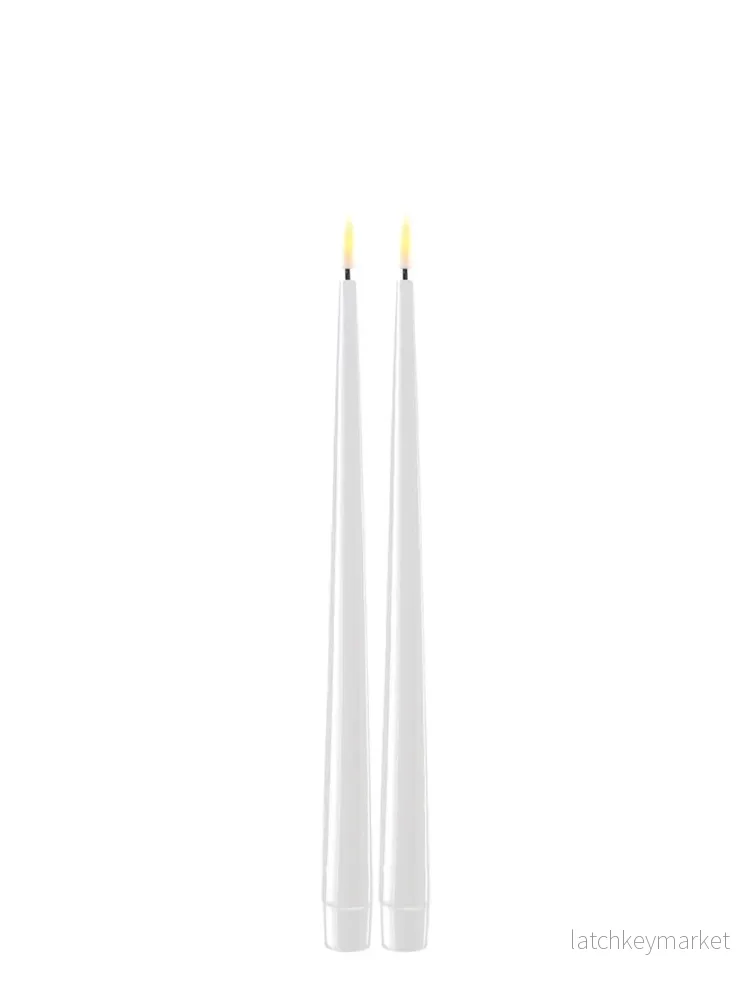 Real Flame Lackade Ljus 28 cm, Vita, 2-pack