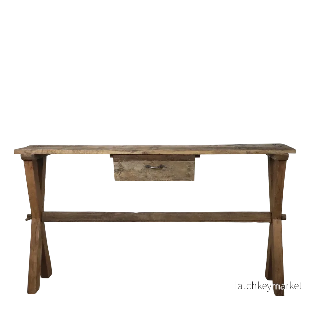 Chic Antique Avlastningsbord med låda H85/L152/B36 cm natur