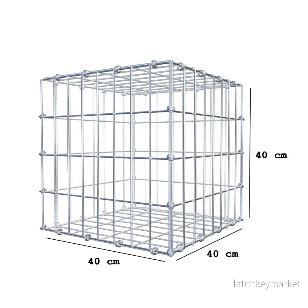Gabion 40 cm x 40 cm x 40 cm (L x H x D), maskstorlek 5 x 10 cm, spiralring - Bild 2