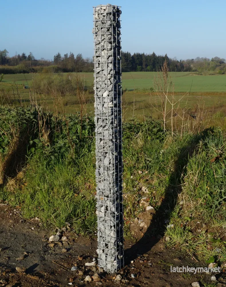 Rektangulär varmförzinkad gabionpelare, 17 cm x 17 cm, 200 cm hög, MW 5 cm x 5 cm - Bild 2
